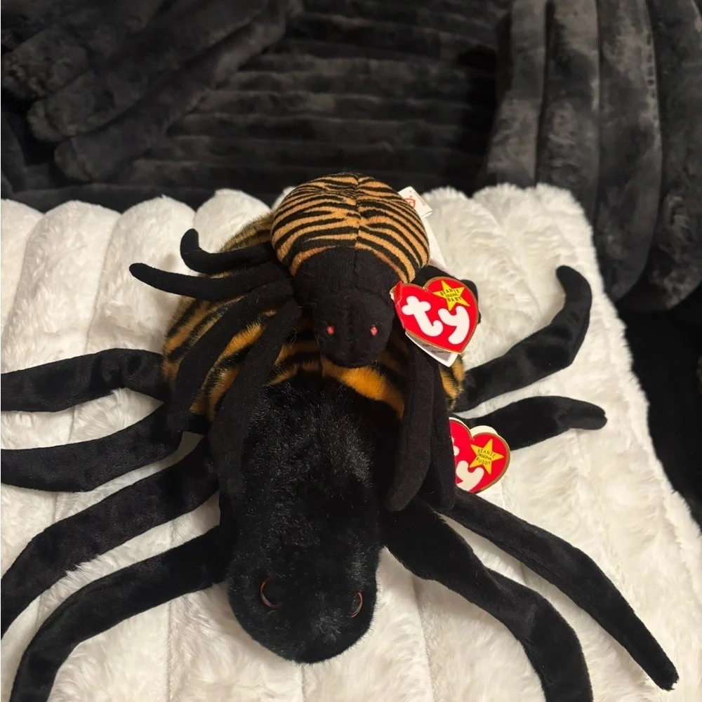 Ty Beanie Big And Baby Spinner Spider Plush With Tags